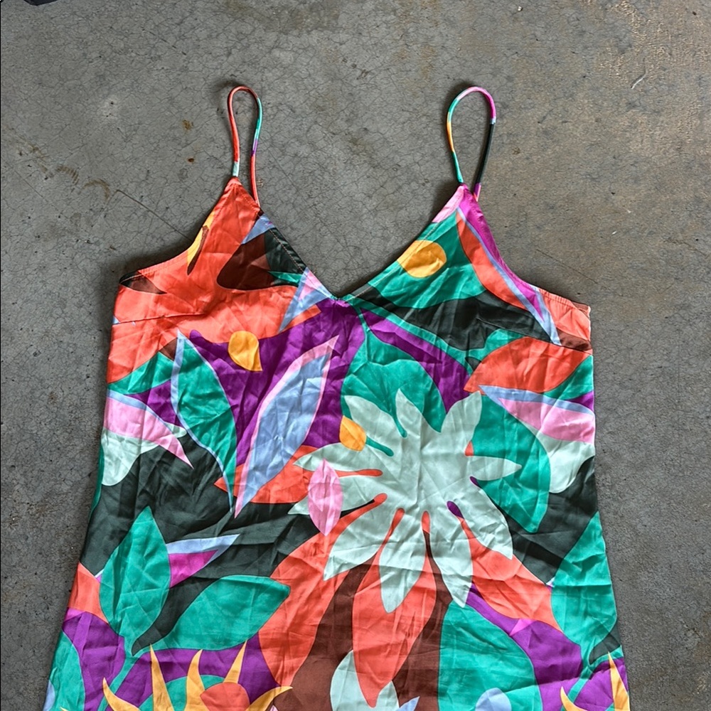 Colorful Floral Spaghetti Strap Dress